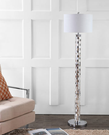 Liam 63.5" Seashell Mosaic LED Floor Lamp - JONATHAN Y